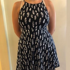 Black and White Feather Dress, Halter Top
